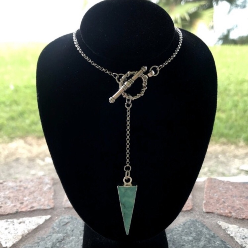Genuine turquoise triangle lariat toggle clasp - Picture 2 of 8